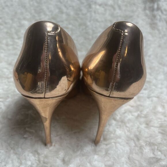 Steve Madden Daisie Rose Gold Patent faux leather slip on heels pointed toeSZ7.5 - Picture 4 of 13